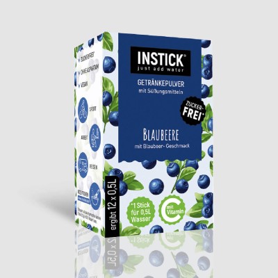 INSTICK ΡΟΦΗΜΑ ΣΕ ΣΚΟΝΗ ΓΙΑ 0,5lt BLUEBERRY (12 x σακουλάκι 2,5g)