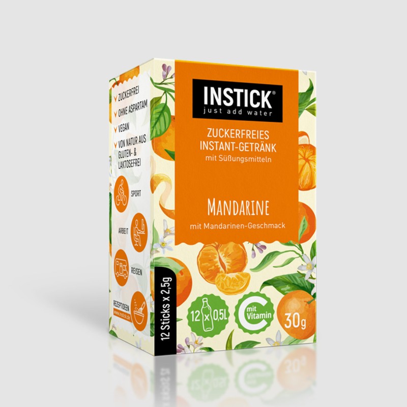 INSTICK ΡΟΦΗΜΑ ΣΕ ΣΚΟΝΗ ΓΙΑ 0,5lt ΜΑΝΤΑΡΙΝΙ (12 x σακουλάκι 2,5g)