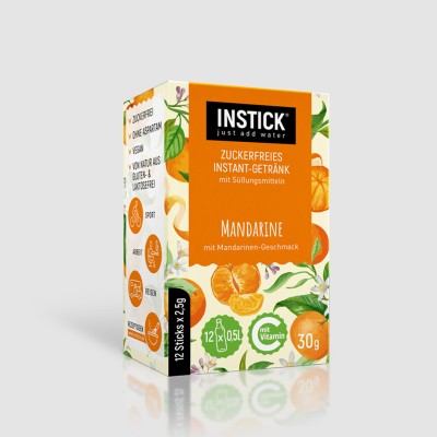 INSTICK ΡΟΦΗΜΑ ΣΕ ΣΚΟΝΗ ΓΙΑ 0,5lt ΜΑΝΤΑΡΙΝΙ (12 x σακουλάκι 2,5g)