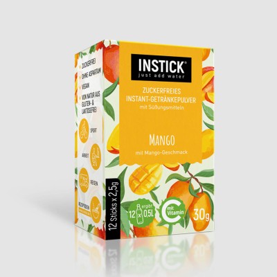 INSTICK ΡΟΦΗΜΑ ΣΕ ΣΚΟΝΗ ΓΙΑ 0,5lt ΜΑΝΓΚΟ (12 x σακουλάκι 2,5g)