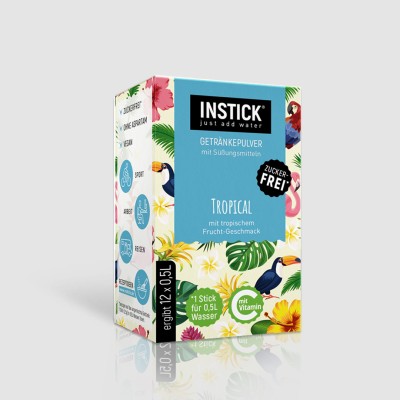 INSTICK ΡΟΦΗΜΑ ΣΕ ΣΚΟΝΗ ΓΙΑ 0,5lt TROPICAL FRUIT (12 x σακουλάκι 2,5g)