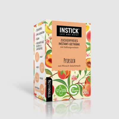 INSTICK ΡΟΦΗΜΑ ΣΕ ΣΚΟΝΗ ΓΙΑ 0,5lt ΡΟΔΑΚΙΝΟ (12 x σακουλάκι 2,5g)