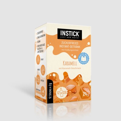INSTICK ΡΟΦΗΜΑ ΣΕ ΣΚΟΝΗ ΓΙΑ 0,5lt ΚΑΡΑΜΕΛΑ (12 x σακουλάκι 2g)