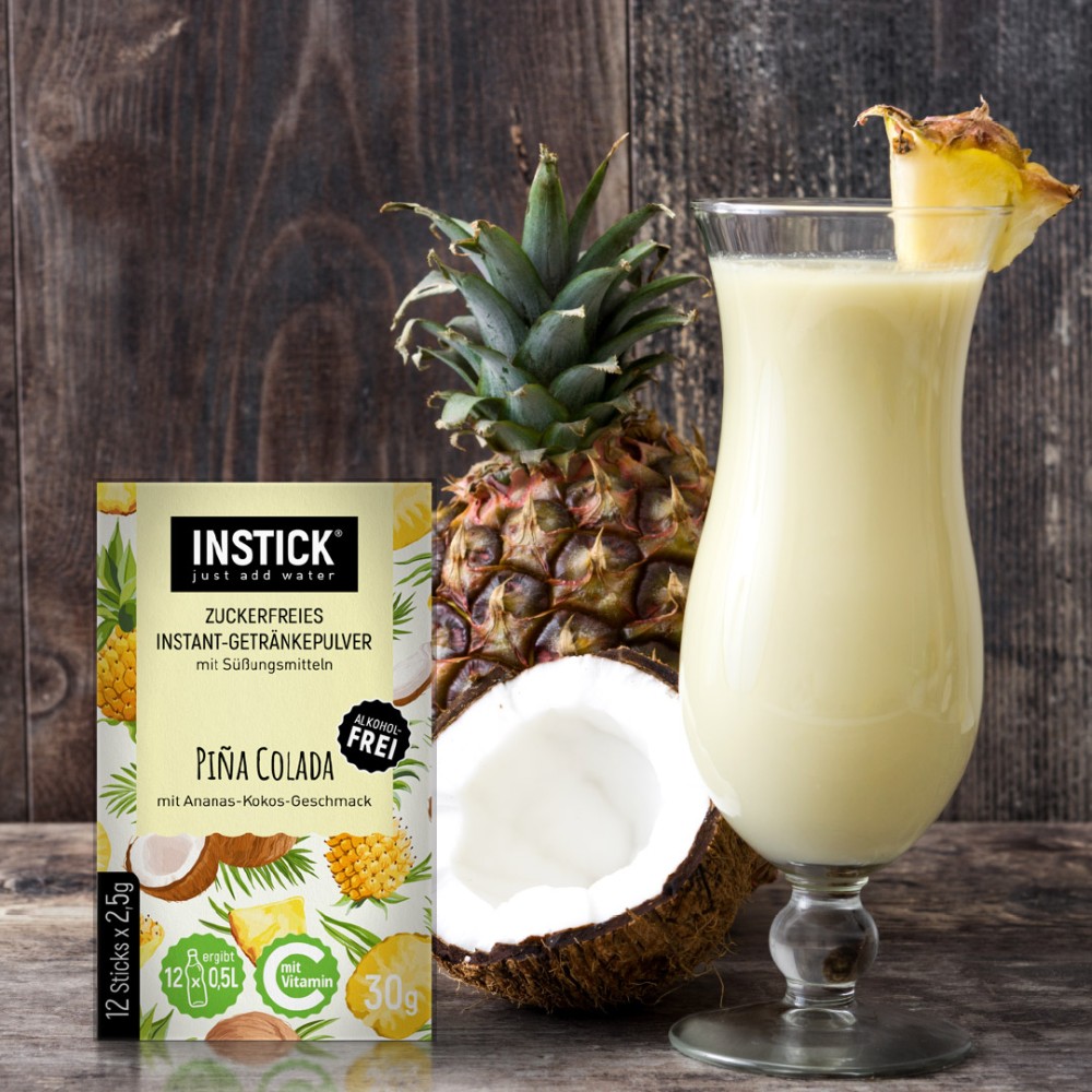 INSTICK ΧΥΜΟΣ ΣΕ ΣΚΟΝΗ ΓΙΑ 0,5 Lit (12 x σακουλάκι 2,5gr) PINA COLADA