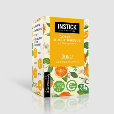 INSTICK ΡΟΦΗΜΑ ΣΕ ΣΚΟΝΗ ΓΙΑ 0,5lt ΠΟΡΤΟΚΑΛΙ (12 x σακουλάκι 2,5g)