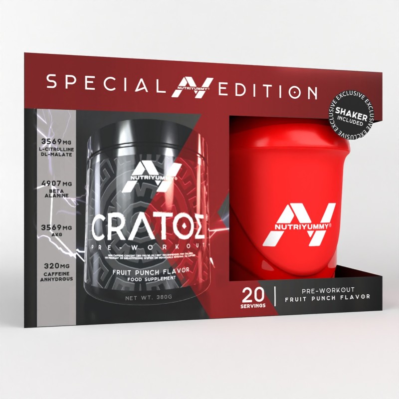 NUTRIYUMMY CRATOS PREWORKOUT POWDER FRUIT PUNCH 380 G