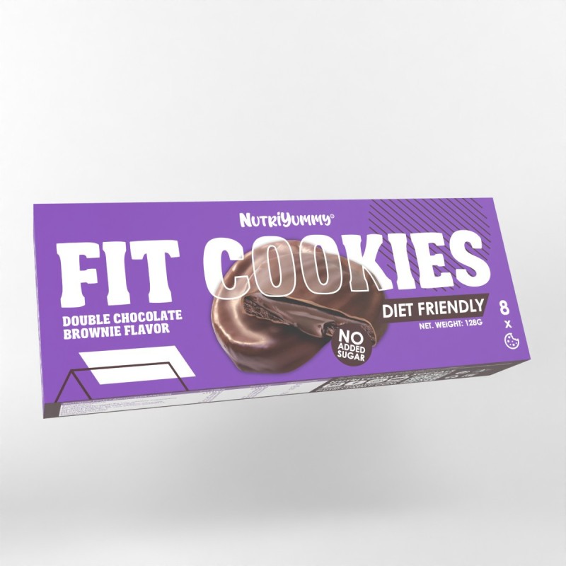 NUTRIYUMMY COOKIES BROWNIE DOUBLE CHOCOLATE NO ADDED SUGAR 128g