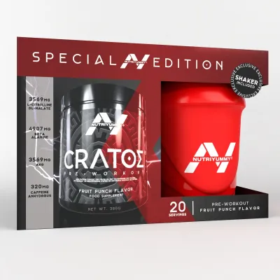 NUTRIYUMMY CRATOS PREWORKOUT POWDER FRUIT PUNCH 380 G