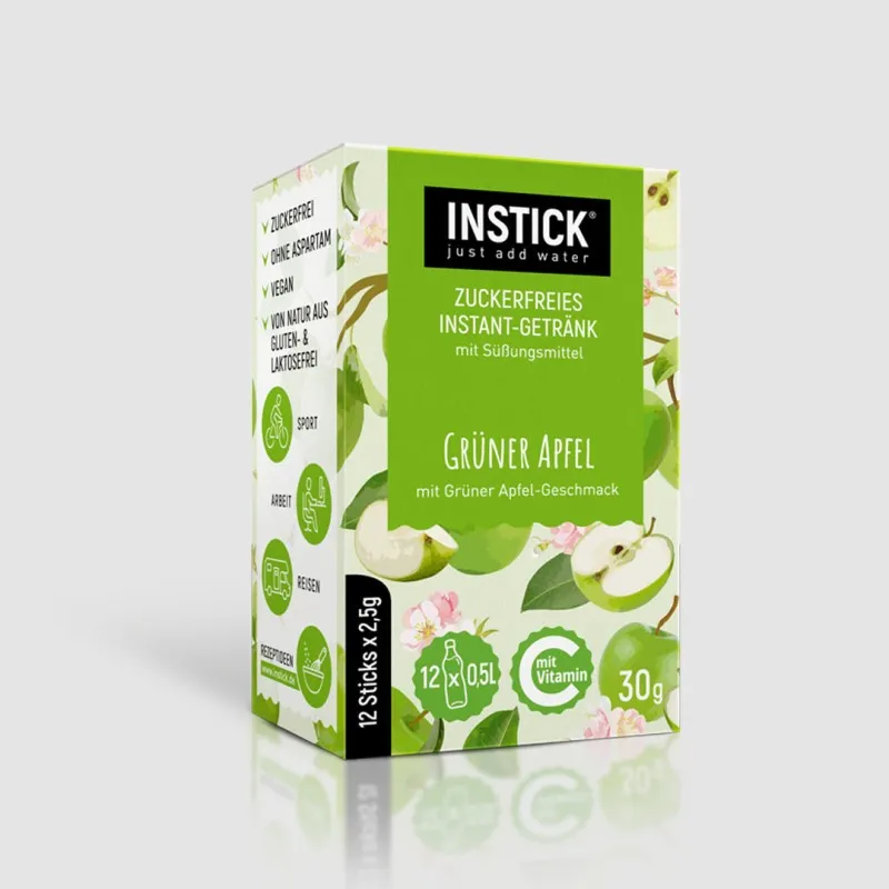 INSTICK ΡΟΦΗΜΑ ΣΕ ΣΚΟΝΗ ΓΙΑ 0,5lt ΠΡΑΣΙΝΟ ΜΗΛΟ (12 x σακουλάκι 2,5g)