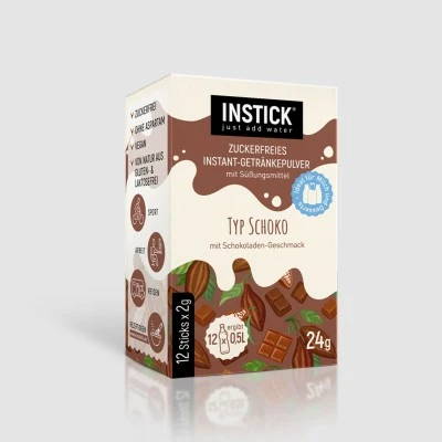 INSTICK ΡΟΦΗΜΑ ΣΕ ΣΚΟΝΗ ΓΙΑ 0,5lt ΣΟΚΟΛΑΤΑ (12 x σακουλάκι 2g)