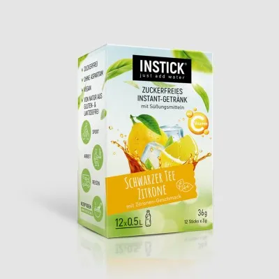 INSTICK ΡΟΦΗΜΑ ΣΕ ΣΚΟΝΗ ΓΙΑ 0,5lt ΜΑΥΡΟ ΤΣΑΙ-ΛΕΜΟΝΙ (12 x σακουλάκι 3g)