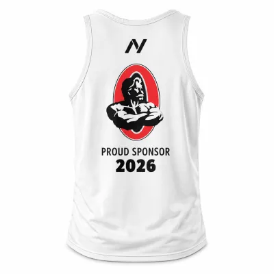 NUTRIYUMMY x Mr. Olympia Tank Top – White Edition (Large)
