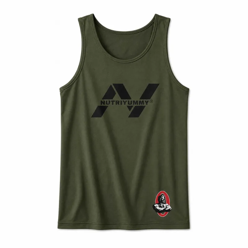 NUTRIYUMMY x Mr. Olympia Tank Top – Olive Green Edition (Medium)