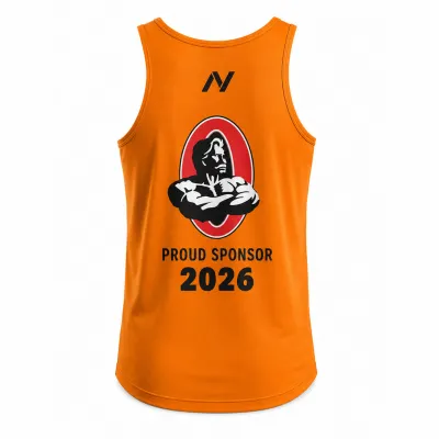 NUTRIYUMMY x Mr. Olympia Tank Top – Orange Edition (Large)