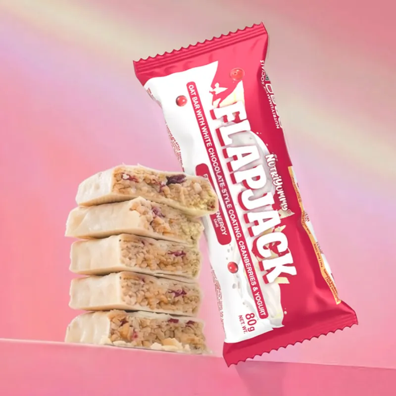 NUTRIYUMMY FLAPJACK WHITE CHOCOLATE COATING, CRANBERRIES & YOGURT 80G