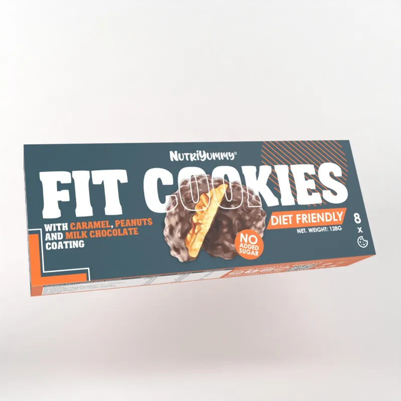 NUTRIYUMMY FIT COOKIES PEANUT CARAMEL NO ADDED SUGAR 128g