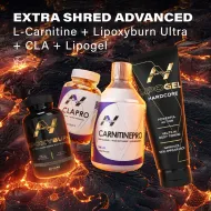 EXTRA SHRED ADVANCED ( Lipoxyburn ultra & Cla &  L-carnitine 500mL & Lipogel)