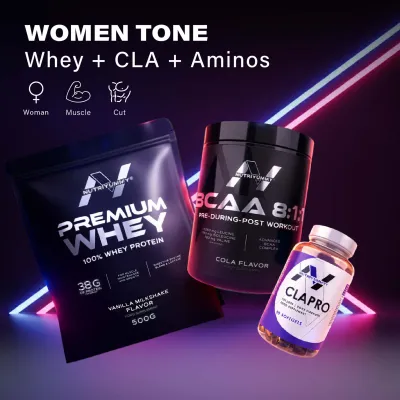 WOMEN TONE - VANILLA (Premium Whey Vanilla 500g & Bcaa Cola & Cla) 