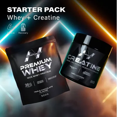STARTER PROTEIN + CREATINE - CHOCOLATE (Premium Whey Chocolate 500g & Creatine) 