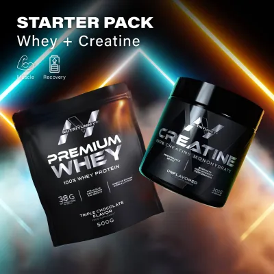 STARTER PROTEIN + CREATINE - CHOCOLATE (Premium Whey Chocolate 500g & Creatine) 