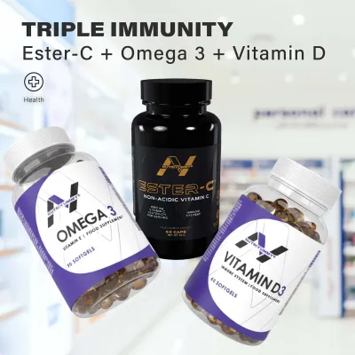 TRIPLE IMMUNITY (Vit D3 & Ester-c & Omega 3) 