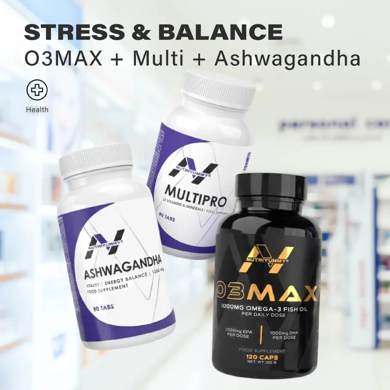 STRESS & BALANCE (Ashwagandha & Multipro & O3max ) 