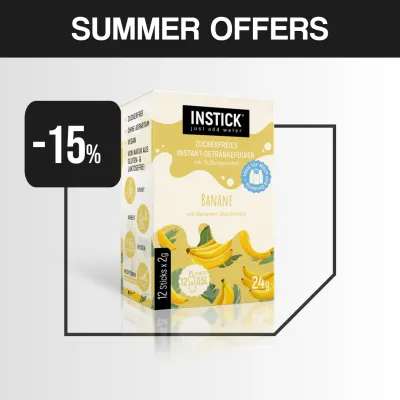 INSTICK ΡΟΦΗΜΑ ΣΕ ΣΚΟΝΗ ΓΙΑ 0,5lt ΜΠΑΝΑΝΑ (12 x σακουλάκι 2g)