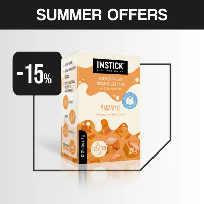 INSTICK ΡΟΦΗΜΑ ΣΕ ΣΚΟΝΗ ΓΙΑ 0,5lt ΚΑΡΑΜΕΛΑ (12 x σακουλάκι 2g)