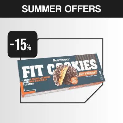 NUTRIYUMMY FIT COOKIES PEANUT CARAMEL NO ADDED SUGAR 128g