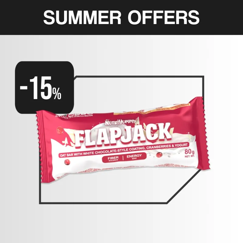 NUTRIYUMMY FLAPJACK WHITE CHOCOLATE COATING, CRANBERRIES & YOGURT 80G