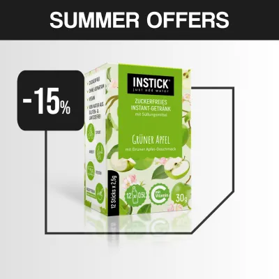INSTICK ΡΟΦΗΜΑ ΣΕ ΣΚΟΝΗ ΓΙΑ 0,5lt ΠΡΑΣΙΝΟ ΜΗΛΟ (12 x σακουλάκι 2,5g)
