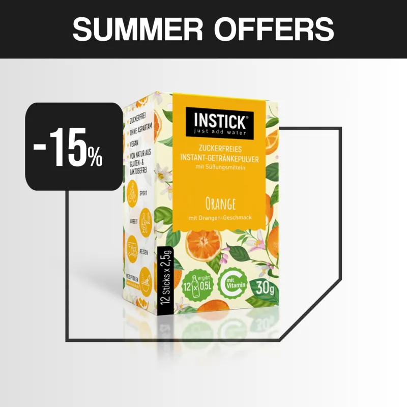 INSTICK ΡΟΦΗΜΑ ΣΕ ΣΚΟΝΗ ΓΙΑ 0,5lt ΠΟΡΤΟΚΑΛΙ (12 x σακουλάκι 2,5g)