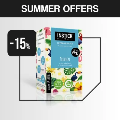 INSTICK ΡΟΦΗΜΑ ΣΕ ΣΚΟΝΗ ΓΙΑ 0,5lt TROPICAL FRUIT (12 x σακουλάκι 2,5g)