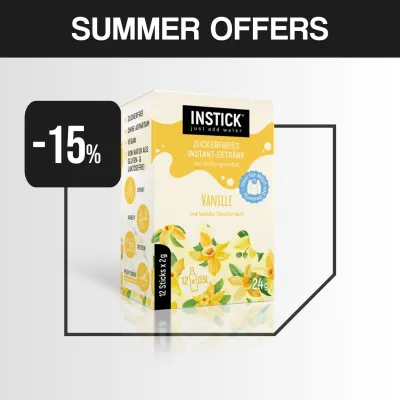 INSTICK ΡΟΦΗΜΑ ΣΕ ΣΚΟΝΗ ΓΙΑ 0,5lt ΒΑΝΙΛΙΑ (12 x σακουλάκι 2g)
